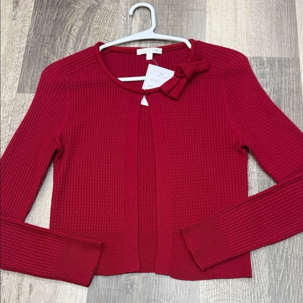 ☀️❄️PAULE KA Red Bow-Accent Women's Sweater
